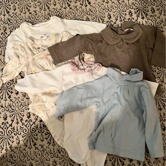 EUC Bundle of designer onesies and tops for babies 0-6 months